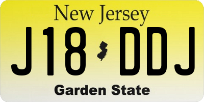 NJ license plate J18DDJ