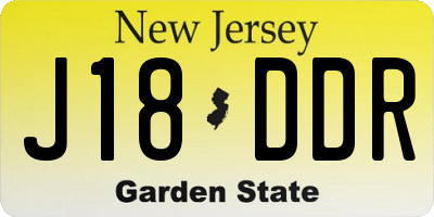 NJ license plate J18DDR
