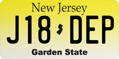 NJ license plate J18DEP