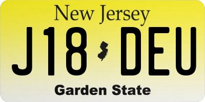 NJ license plate J18DEU