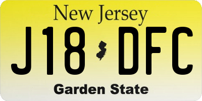 NJ license plate J18DFC