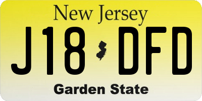 NJ license plate J18DFD