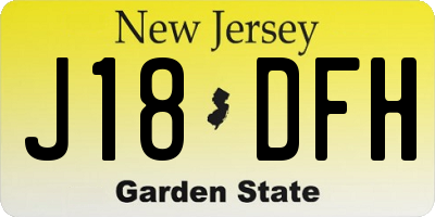 NJ license plate J18DFH