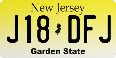 NJ license plate J18DFJ