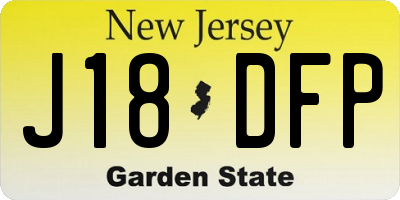 NJ license plate J18DFP
