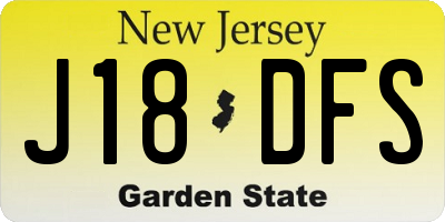 NJ license plate J18DFS