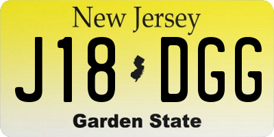 NJ license plate J18DGG