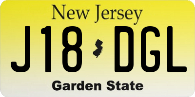NJ license plate J18DGL