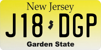 NJ license plate J18DGP