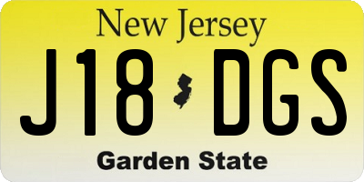 NJ license plate J18DGS