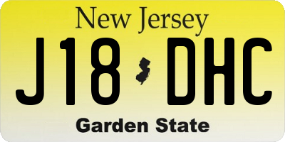 NJ license plate J18DHC