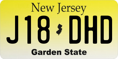 NJ license plate J18DHD