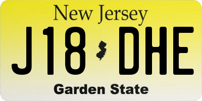 NJ license plate J18DHE