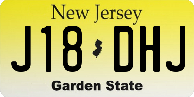 NJ license plate J18DHJ