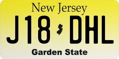 NJ license plate J18DHL