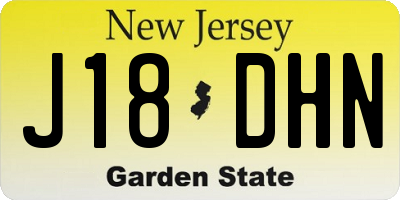 NJ license plate J18DHN