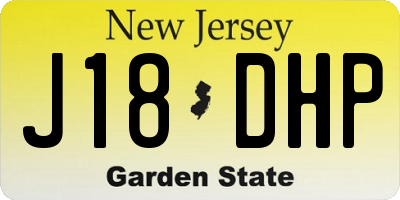 NJ license plate J18DHP