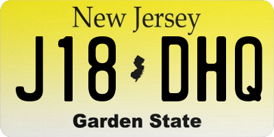 NJ license plate J18DHQ