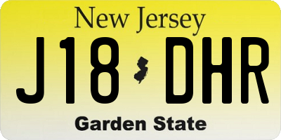 NJ license plate J18DHR
