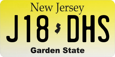 NJ license plate J18DHS