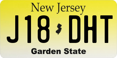 NJ license plate J18DHT