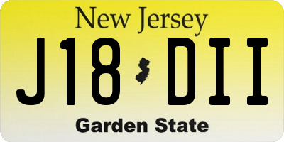 NJ license plate J18DII
