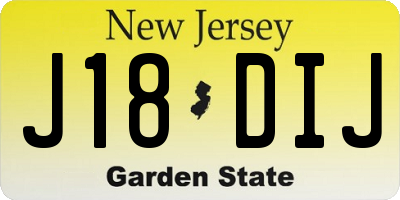 NJ license plate J18DIJ