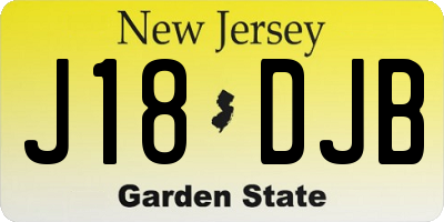 NJ license plate J18DJB