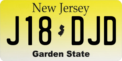 NJ license plate J18DJD