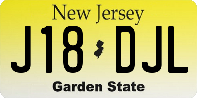 NJ license plate J18DJL