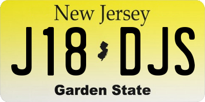 NJ license plate J18DJS