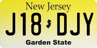 NJ license plate J18DJY