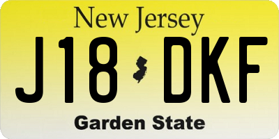 NJ license plate J18DKF