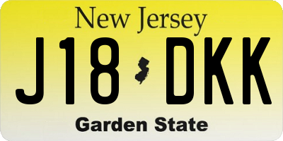 NJ license plate J18DKK