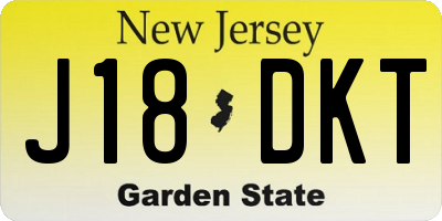NJ license plate J18DKT