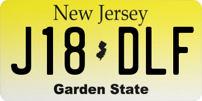 NJ license plate J18DLF