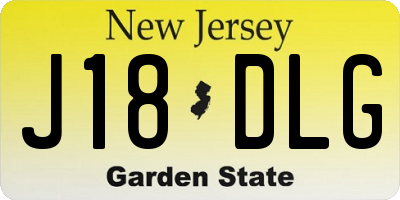 NJ license plate J18DLG
