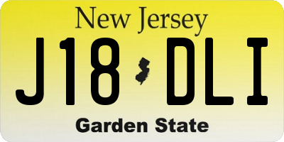 NJ license plate J18DLI