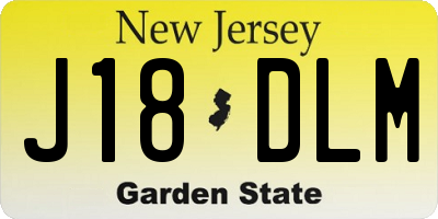 NJ license plate J18DLM