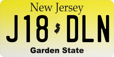 NJ license plate J18DLN