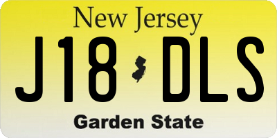 NJ license plate J18DLS