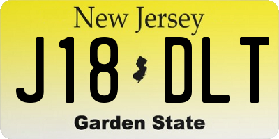 NJ license plate J18DLT