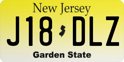 NJ license plate J18DLZ