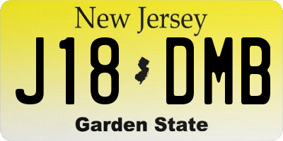 NJ license plate J18DMB