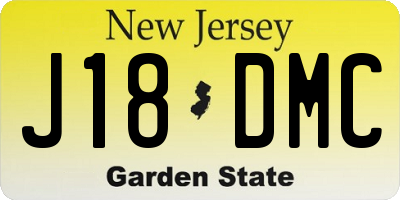 NJ license plate J18DMC