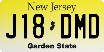 NJ license plate J18DMD