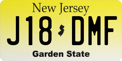 NJ license plate J18DMF