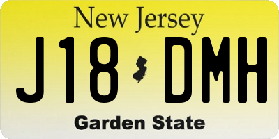 NJ license plate J18DMH