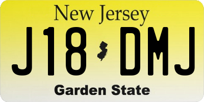 NJ license plate J18DMJ