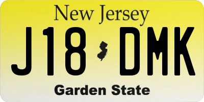 NJ license plate J18DMK